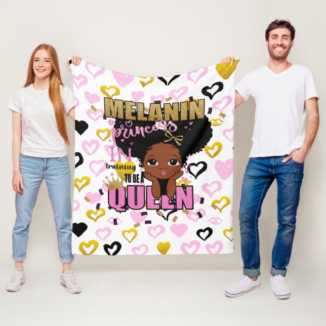 Melanin Princess trainiert, Queen Lilibet Geschenk Fleecedecke (Beispiel)