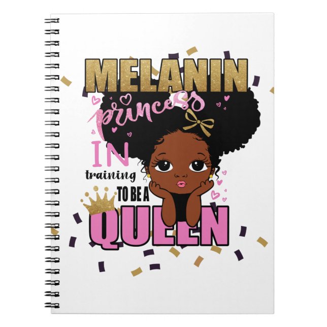 Melanin Princess trainiert, Queen Lilibet Geschenk Notizblock (Vorderseite)