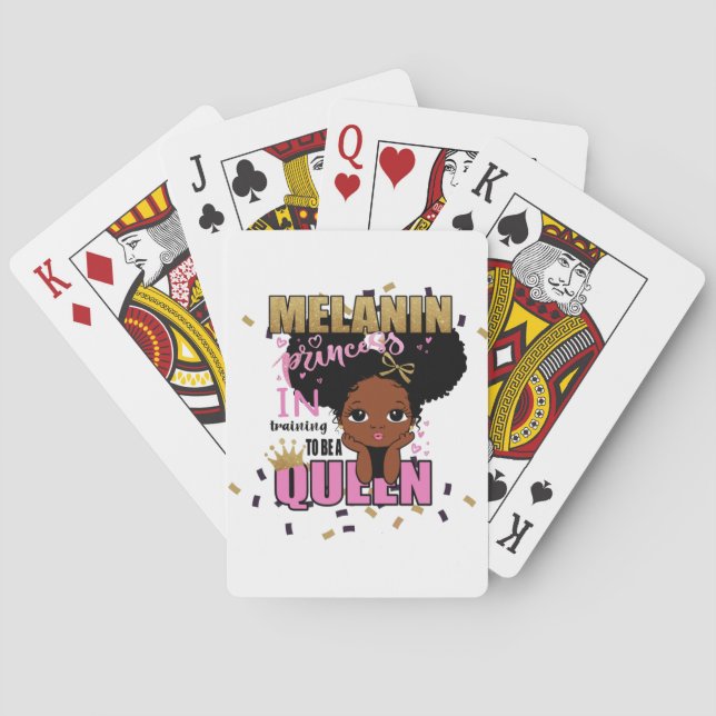 Melanin Princess trainiert, Queen Lilibet Geschenk Spielkarten (Rückseite)