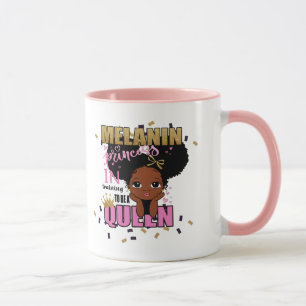 Melanin Princess trainiert, Queen Lilibet Geschenk Tasse