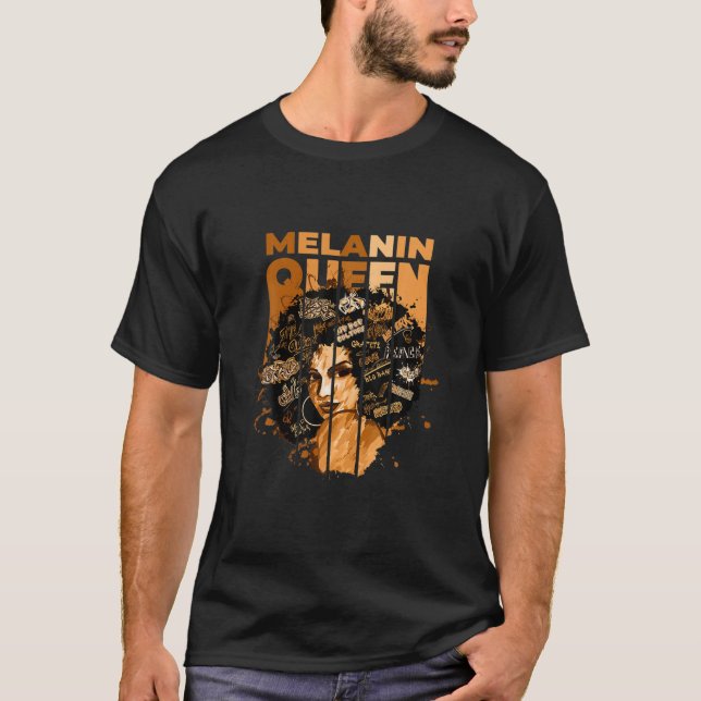 Melanin Queen 100% Melanin Black Afro Amerikaner S T-Shirt (Vorderseite)
