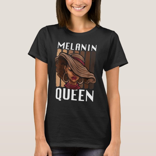 Melanin Queen African American Strong Black Natura T-Shirt (Vorderseite)