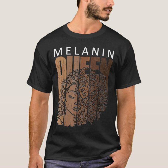 Melanin Queen African American Strong Black Natura T-Shirt (Vorderseite)