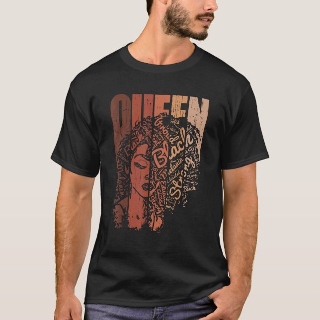 Melanin Queen African American Strong Black Natura T-Shirt (Vorderseite)