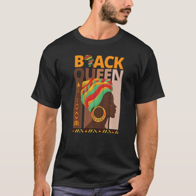 Melanin Queen African American Strong Black Natura T-Shirt (Vorderseite)