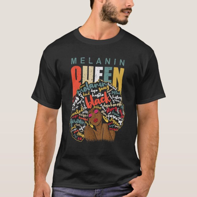 Melanin Queen African American Strong Black Natura T-Shirt (Vorderseite)