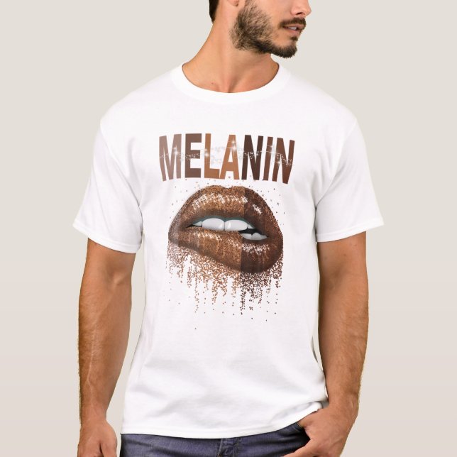 Melanin Queen Lips Black History Month Pride Afric T-Shirt (Vorderseite)