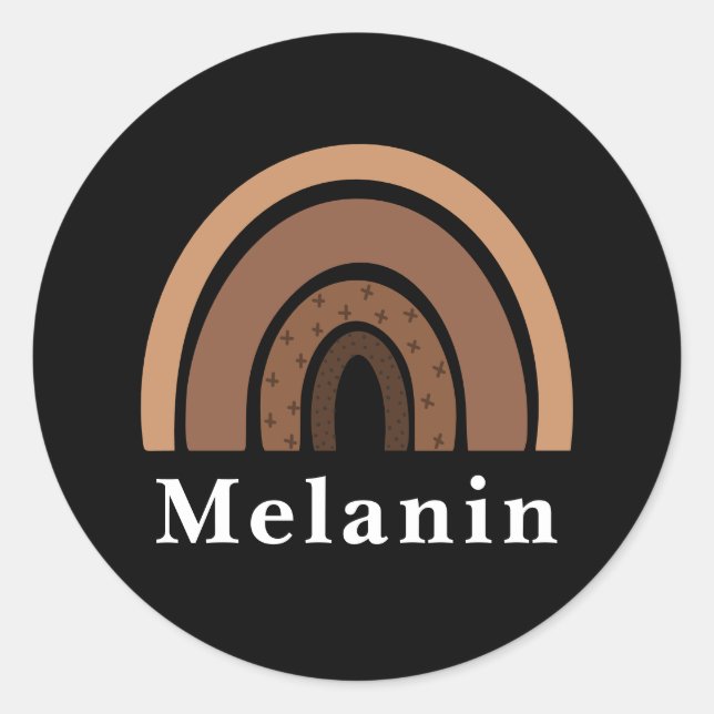Melanin Runder Aufkleber (Vorderseite)