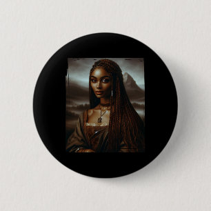 Melanin Schwarze Geschichte Monat Afro Queen Mona Button
