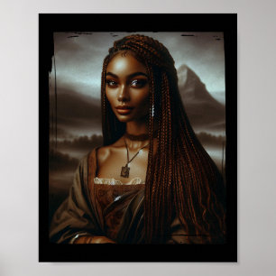 Melanin Schwarze Geschichte Monat Afro Queen Mona Poster