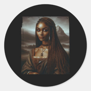 Melanin Schwarze Geschichte Monat Afro Queen Mona Runder Aufkleber