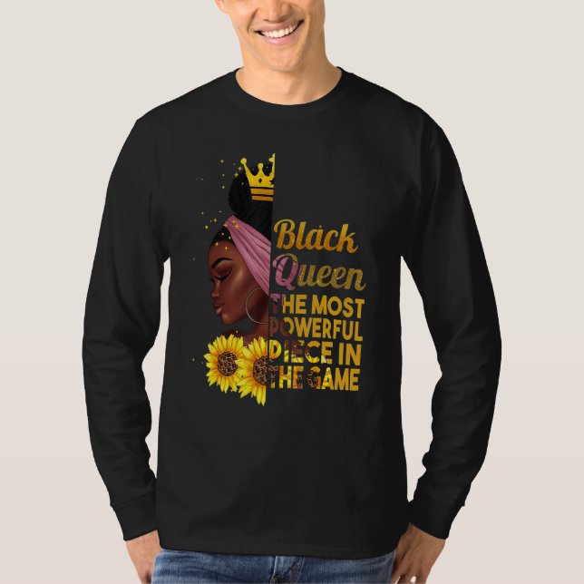 Melanin Schwarze Königin Afroamerikanischer Geschi T-Shirt (Vorderseite)