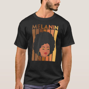 Melanin Shades Afro Girl American Women Em T-Shirt