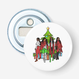 Melanin Sistas Christmas Tree Friendsgiving Sista Flaschenöffner