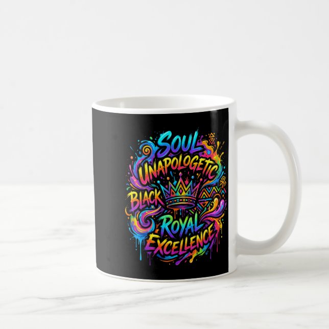 Melanin Stolz schwarze Geschichte Juneteenth Freih Kaffeetasse (Rechts)