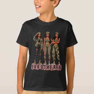Melanin Unbeeindruckte Schwarze Frau Locs Camo Sch T-Shirt