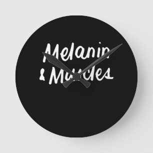 Melanin und Muskeln Schwarz ist ein wunderschönes Runde Wanduhr