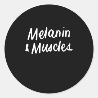 Melanin und Muskeln Schwarz ist ein wunderschönes  Runder Aufkleber