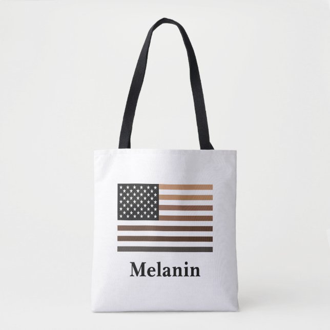 Melanin USA Flag Afrikanisch-Amerikanische Schwarz Tasche (Vorderseite)