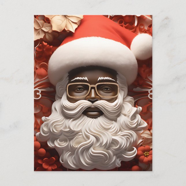 Melanin Weihnachtsschokolade Schwarzer Weihnachtsm Feiertagspostkarte (Vorderseite)