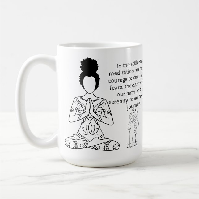 Mélanine Méditation Citation Motivative Café Mug (Gauche)