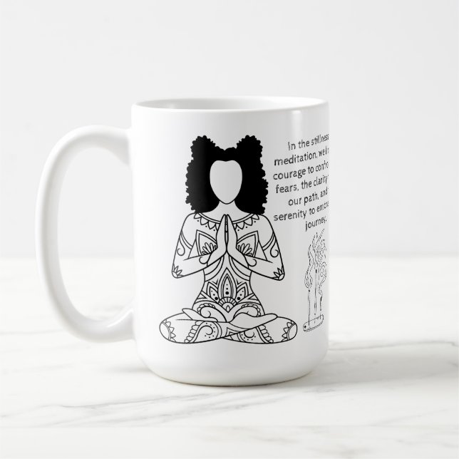 Mélanine Méditation Citation Motivative Café Mug (Gauche)