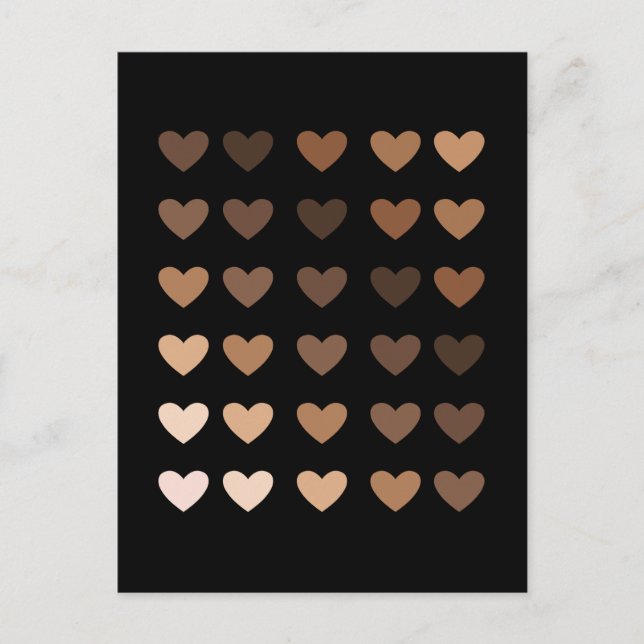 Melaninherzen für die Liebe des afrikanischen Stol Postkarte (Vorderseite)