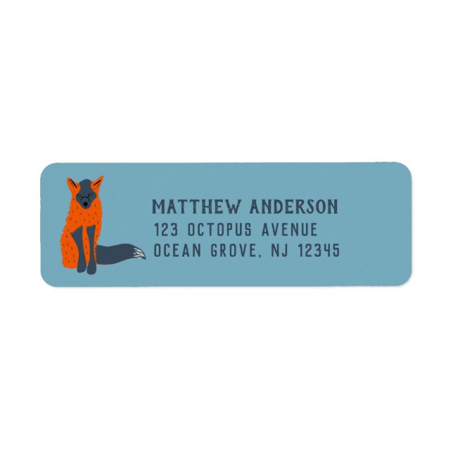 Melanistische Fox Animal Liebhaber Rücksendeadress (Vorne)