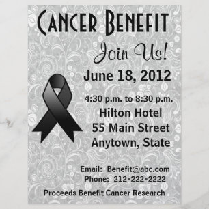 Melanom Awareness Benfit Gray Floral Flyer
