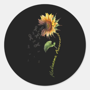 Melanom Awareness Sonnenblumen Shirt Runder Aufkleber