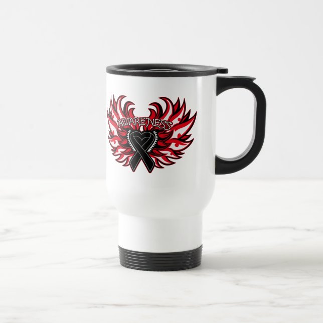 Melanom-Bewusstseins-Herz Wings.png Reisebecher (Rechts)
