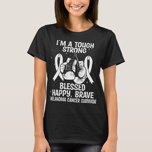 Melanom Cancer Awareness Cancer Survivor T-Shirt (Vorderseite)