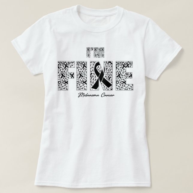 Melanom Cancer Awareness Fine Ribbons - in this F T-Shirt (Design vorne)