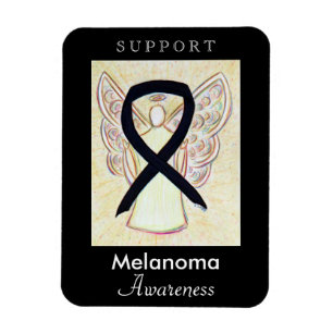 Melanom Cancer Awareness Ribbon Angel Magnete