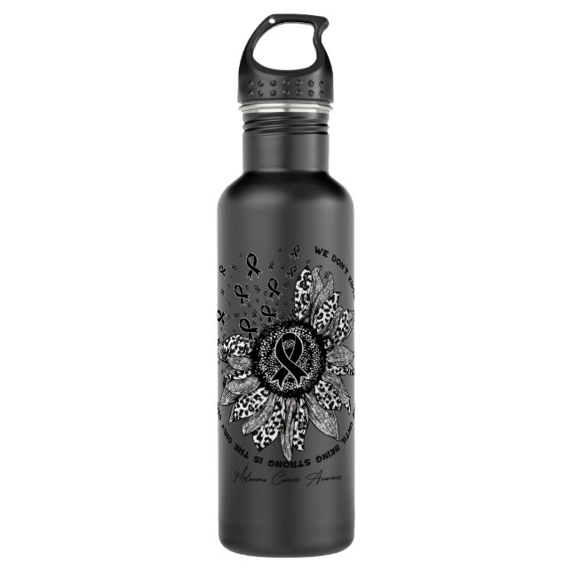 Melanom Cancer Awareness - Sonnenblumen Blume tun  Edelstahlflasche (Vorderseite)