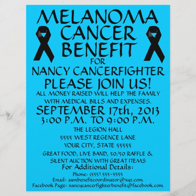 Melanom Cancer Benefit Flyer (Vorne)