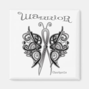 Melanom Cancer Warrior Celtic Butterfly Magnet
