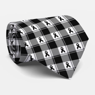 Melanom-Hautkrebs-Bewusstseins-Plaid Schwarzes Ban Krawatte