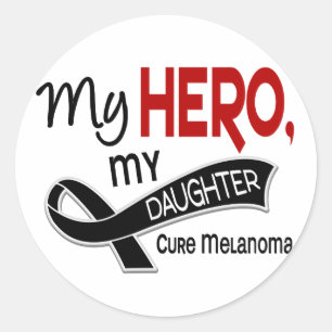 Melanom Hautkrebs MEIN HERO MY DAUGHTER 42 Runder Aufkleber