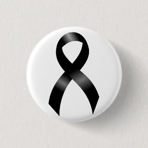 Melanom   Hautkrebs - schwarzes Band Button