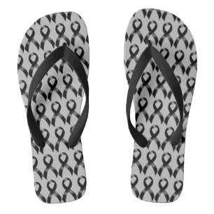 Melanom  Hautkrebs - Schwarzes Band Flip Flops