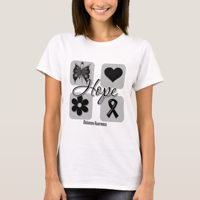 Melanom-Hoffnungs-Liebe inspirieren Bewusstsein T-Shirt (Vorderseite)