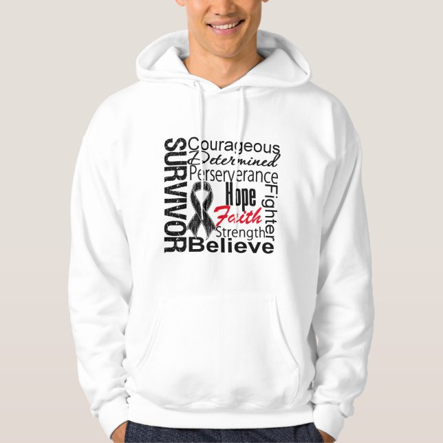 Melanom-Überlebend-Collage Hoodie (Vorderseite)