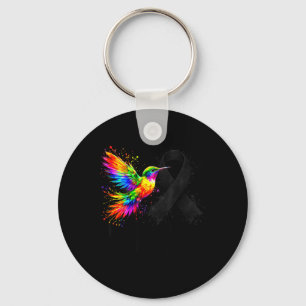 Melanom- und Hautkrebsbewusstsein Kolibri Schlüsselanhänger