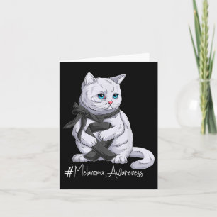Melanoma Awareness Montag Black Ribbon Cat Karte