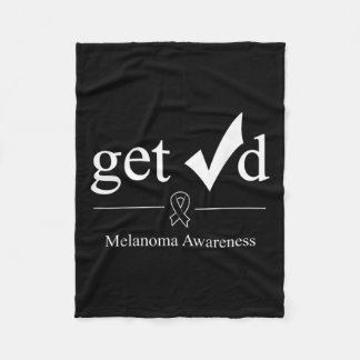 Melanoma Black Awareness Ribbon T-Shirt überprüft Fleecedecke