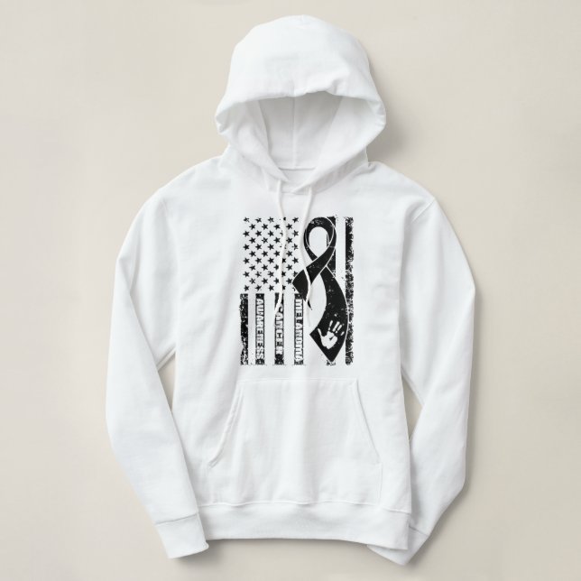 Melanoma Cancer Awareness Flag Ribbon  Hoodie (Design vorne)