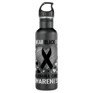 Melanoma Cancer Awareness Support Ribbon Edelstahlflasche