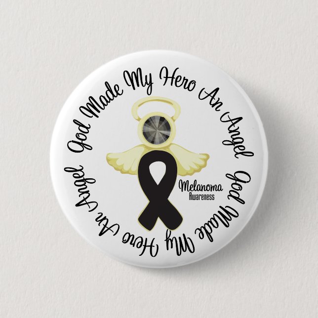 Melanoma God machte meinen Helden an Angel Button (Vorderseite)