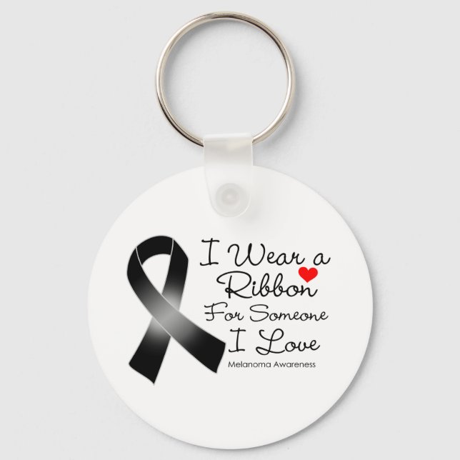 Melanoma Ribbon Someone I Liebe Schlüsselanhänger (Vorderseite)